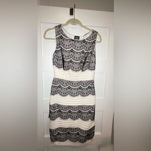 Jax Black and White Lace Midi Dress